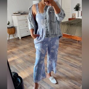 Aritzia floral jumpsuit with pockets